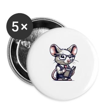 Cute Mouse Teacher - Buttons large 2.2'' (5-pack) - white