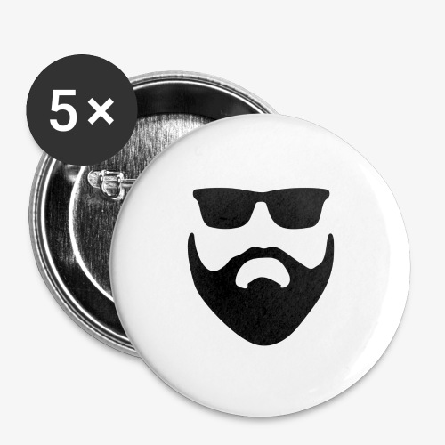 Beard & Glasses - Buttons large 2.2'' (5-pack)