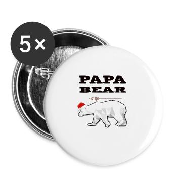 Papa Bear - Buttons large 2.2'' (5-pack) - white
