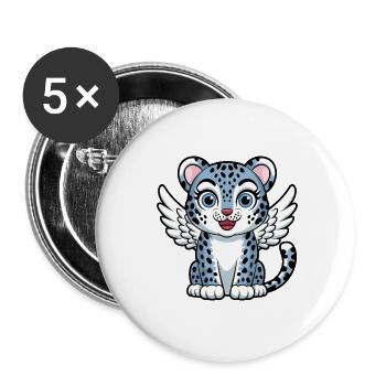 Blue tiger cat with angel wings dreamlike - Buttons large 2.2'' (5-pack) - white