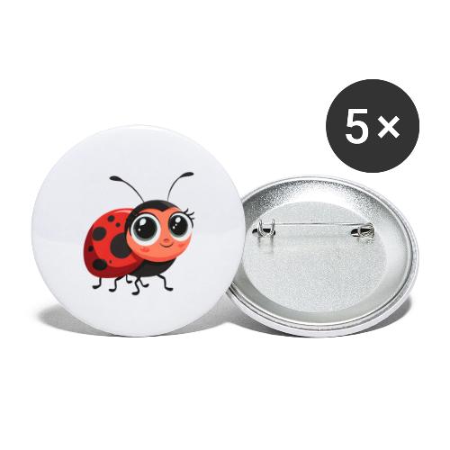 Cute Cartoon Ladybug Full of Joy - Buttons large 2.2'' (5-pack)