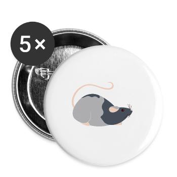 Rat - Buttons large 2.2'' (5-pack) - white