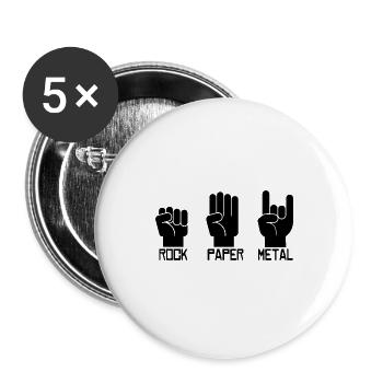 Rock paper metal music guitar gift - Buttons large 2.2'' (5-pack) - white