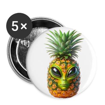 Alien Pineapple - Buttons large 2.2'' (5-pack) - white