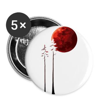 Crimson Moon and Pines - Buttons large 2.2'' (5-pack) - white