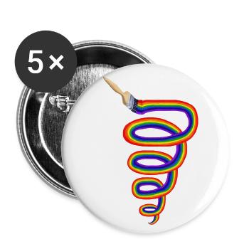 Let's Paint A Rainbow Tornado - Buttons large 2.2'' (5-pack) - white