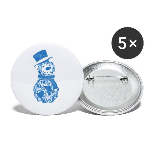 Christmas Snowman - Blue | V - Buttons large 2.2'' (5-pack)
