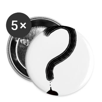 Neon Question Mark Emblem - Buttons large 2.2'' (5-pack) - white