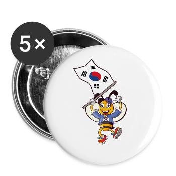 South Korea Bee - Buttons large 2.2'' (5-pack) - white