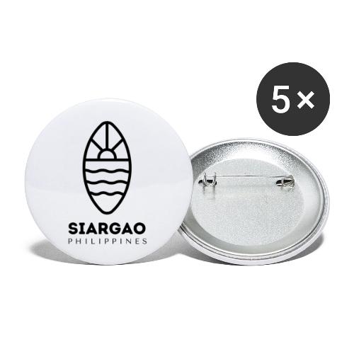 Siargao Surfing Logo black - Buttons large 2.2'' (5-pack)