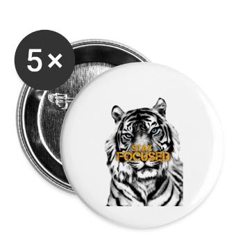 Tiger Motivation - Stay Focused - Buttons large 2.2'' (5-pack) - white