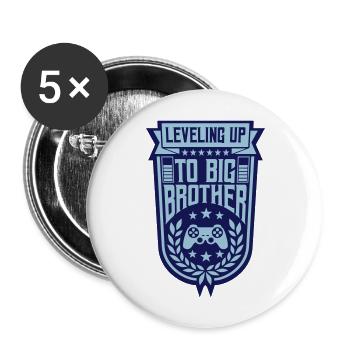 Leveling up big brother - Buttons large 2.2'' (5-pack) - white