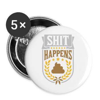 Laurel wreath shit happens - Buttons large 2.2'' (5-pack) - white