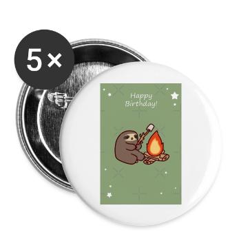 Nice candle happy birthday - Buttons large 2.2'' (5-pack) - white