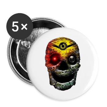 skull xxi - Buttons large 2.2'' (5-pack) - white
