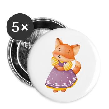cute little girl fox - Buttons large 2.2'' (5-pack) - white