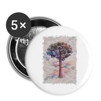 Australian pine tree painting - Buttons large 2.2'' (5-pack) - white