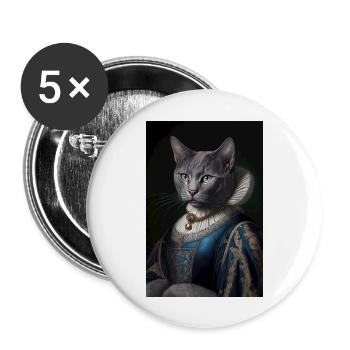 Russian Blue Cat Breed Portrait Royal Renaissance - Buttons large 2.2'' (5-pack) - white