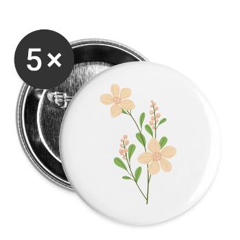 Organic flower - Buttons large 2.2'' (5-pack) - white