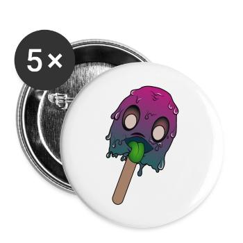 Harmful Ice Cream Ice Cream Monster - Buttons large 2.2'' (5-pack) - white