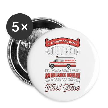 Ambulance Driver Paramedic Emergency Hospital Job - Buttons large 2.2'' (5-pack) - white