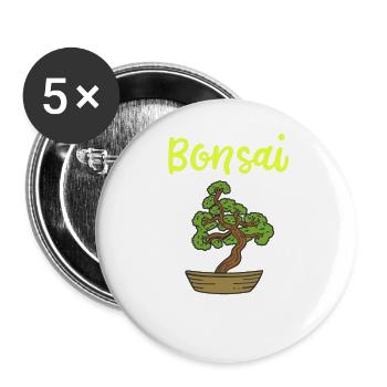Bonsai Tree Gardener - Buttons large 2.2'' (5-pack) - white