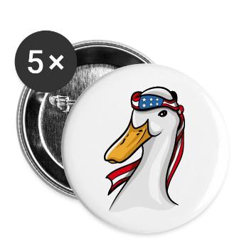 Duck Patriotic USA 1 - Buttons large 2.2'' (5-pack) - white
