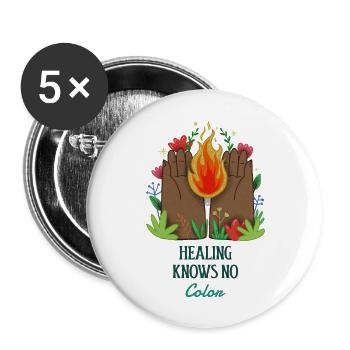 Healing Knows No Color - Buttons large 2.2'' (5-pack) - white