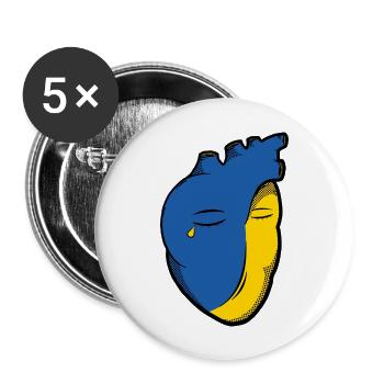Ukraine s Broken Heart - Buttons large 2.2'' (5-pack) - white