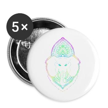 Abstract Elephant - Buttons large 2.2'' (5-pack) - white