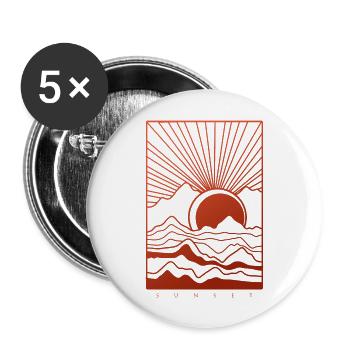 Abstract Sunset - Buttons large 2.2'' (5-pack) - white