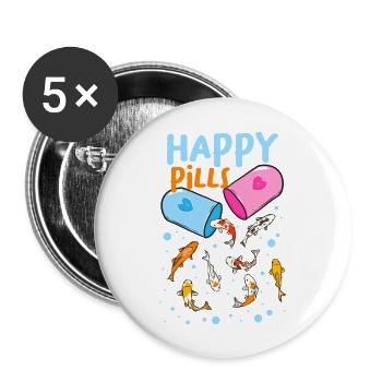 Happy Pills Koi Fish - Buttons large 2.2'' (5-pack) - white
