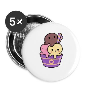 Ice Cream - Buttons large 2.2'' (5-pack) - white