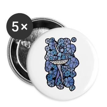 Blue Ballerina - Buttons large 2.2'' (5-pack) - white