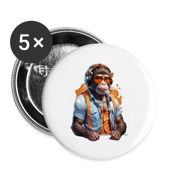 monkey music - Buttons large 2.2'' (5-pack) - white