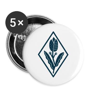 Blue Stylized Tulip - Buttons large 2.2'' (5-pack) - white