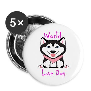 world animal day for cute girl shirt design - Buttons large 2.2'' (5-pack) - white