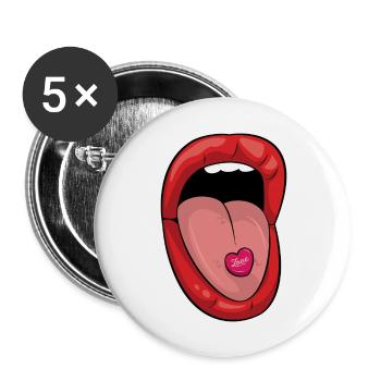 Red Lipstick Love Pill - Buttons large 2.2'' (5-pack) - white