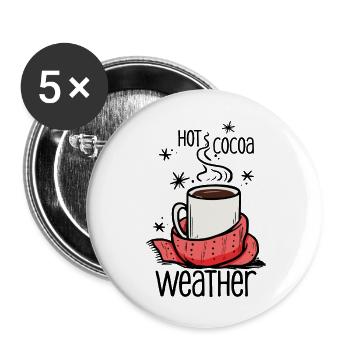 Hot Cocoa Weather - Buttons large 2.2'' (5-pack) - white