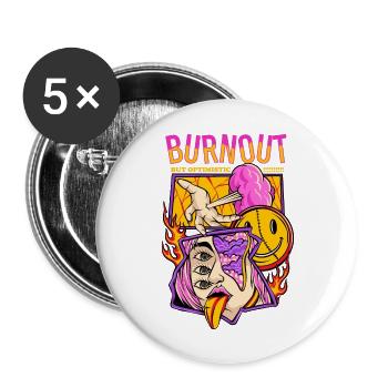 Burnout But Optimistic - Buttons large 2.2'' (5-pack) - white