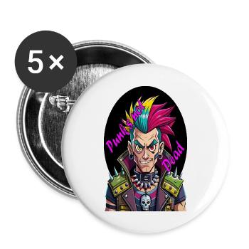 Rebel's Gaze: A Tribute to Punk's Resilience - Buttons large 2.2'' (5-pack) - white