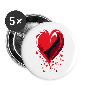 Fragmented Affection,falling heart illustration - Buttons large 2.2'' (5-pack) - white