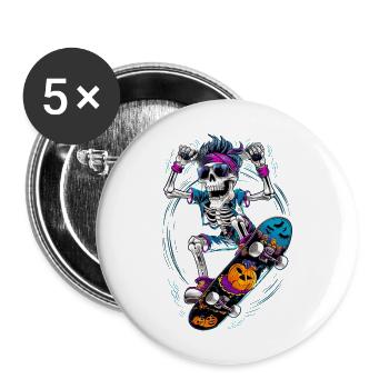 Skate Skater for a Skater skateboarder - Buttons large 2.2'' (5-pack) - white