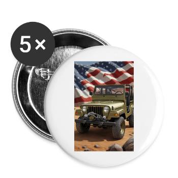 Jeep US - Buttons large 2.2'' (5-pack) - white