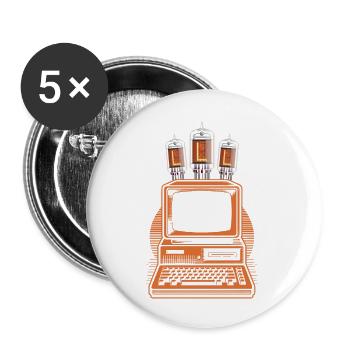 Retro Vacuum-Tube Computer - Buttons large 2.2'' (5-pack) - white