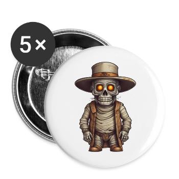 Halloween Mummy Cowboy - Buttons large 2.2'' (5-pack) - white