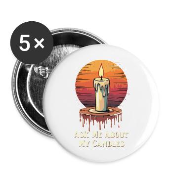 Ask Me About Candles Sunset Art for a Candles - Buttons large 2.2'' (5-pack) - white