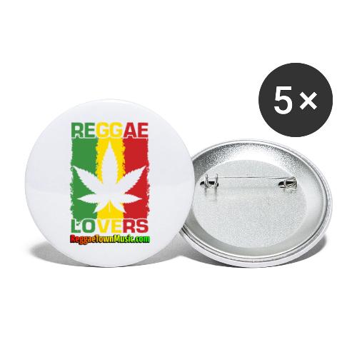 Reggae lovers design featuring cannabis leaf - Buttons large 2.2'' (5-pack)