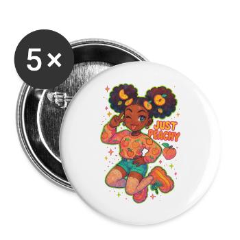 Just Peachy - Buttons large 2.2'' (5-pack) - white