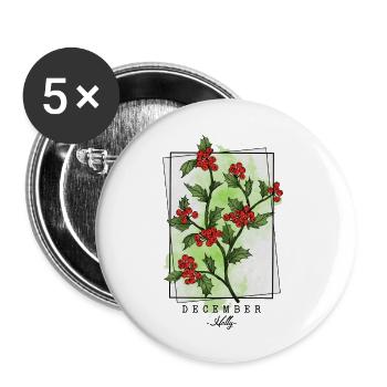 December Flower - Buttons large 2.2'' (5-pack) - white